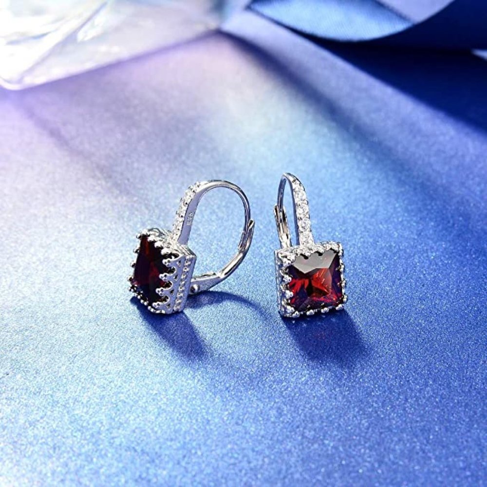 Ruby Silver Earrings